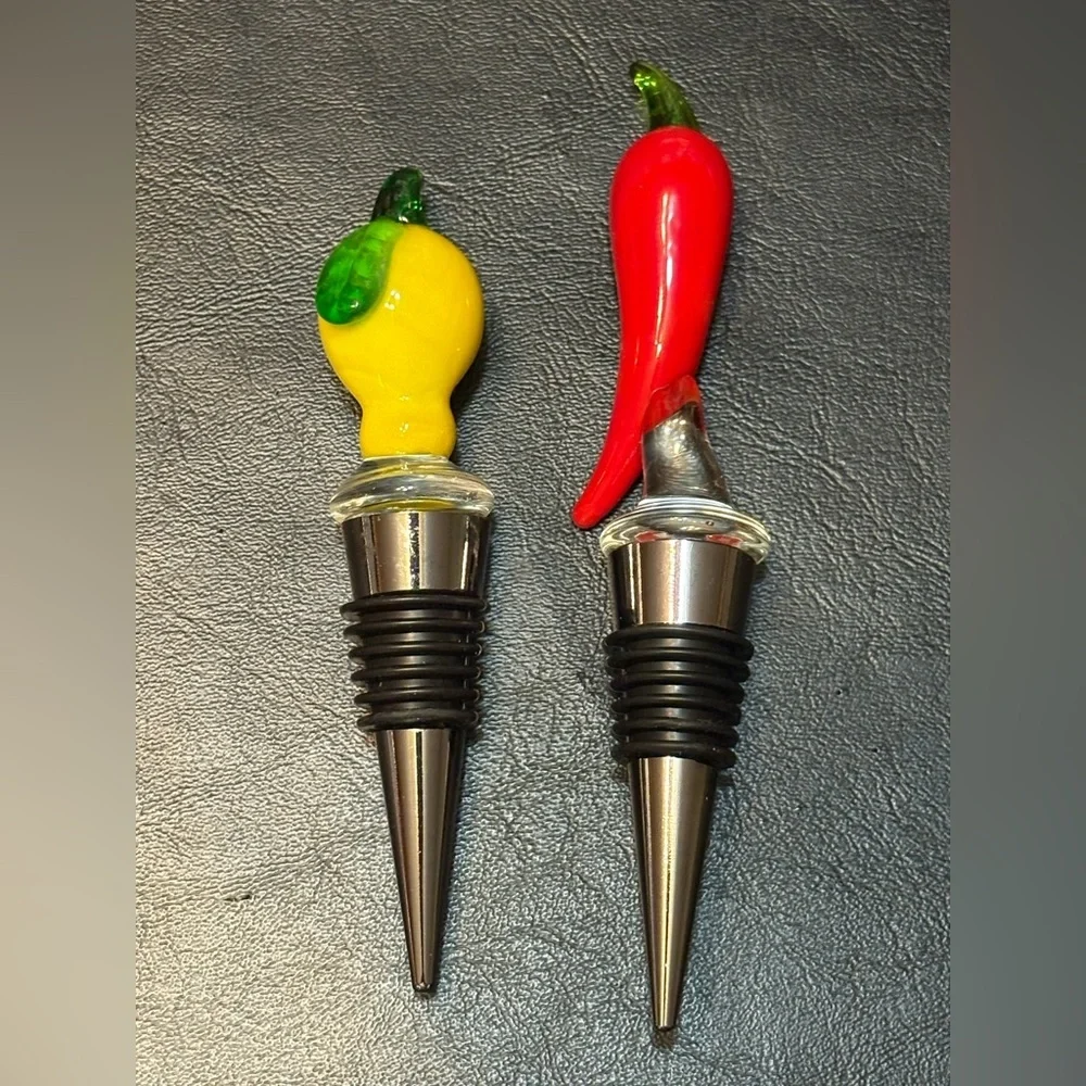 Sandraalexandra Bottle Stoppers Set Of Lemon & Chilli Limited Edition NIB Glass